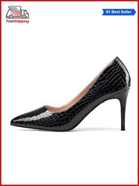 ✨ Elisabet Tang Pointed Toe Stiletto Heels Synthetic Pull On Pumps 3 inch